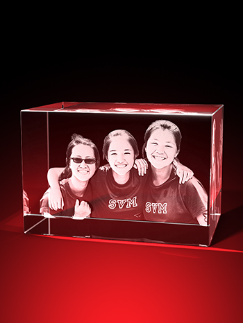 3D-Porträt vom Foto - 3 Personen - Quader (120 x 80 x 80) – GLASFOTO.COM